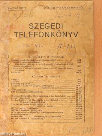 Szegedi telefonkönyv