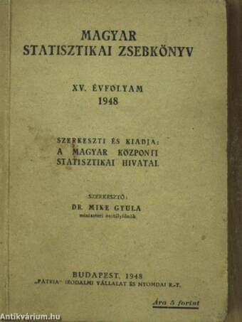 Magyar statisztikai zsebkönyv 1948.