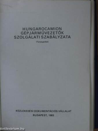 Hungarocamion gépjárművezetők szolgálati szabályzata