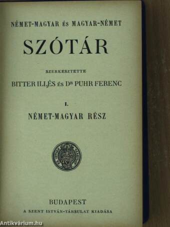 Német-magyar és magyar-német szótár I.