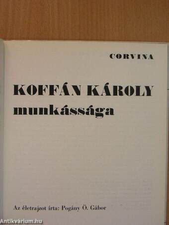 Koffán Károly munkássága