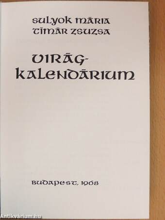 Virágkalendárium 1968