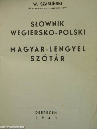 Magyar-lengyel szótár