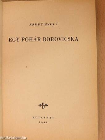 Egy pohár borovicska