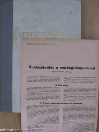 Vendéglátás 1961. január-december