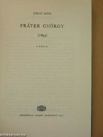 Fráter György I-II.