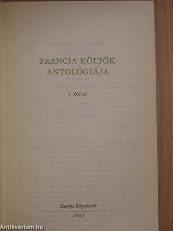 Francia költők antológiája I-II.