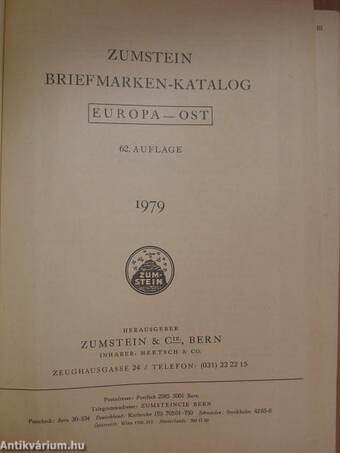 Zumstein Briefmarken-Katalog - West Europa/Ost Europa 1979