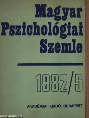 Magyar Pszichológiai Szemle 1982/5.