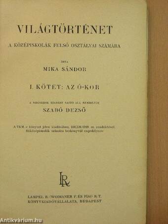 Világtörténet I-III.