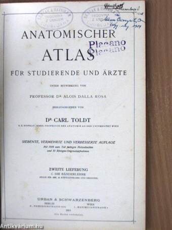 Anatomischer Atlas für studierende und Ärzte II.