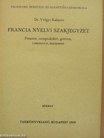 Francia nyelvi szakjegyzet