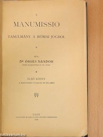 A manumissio I.