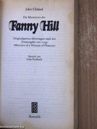 Die Memoiren der Fanny Hill