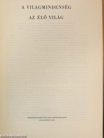 A kultúra világa - A világmindenség/Az élő világ