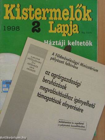 Kistermelők Lapja 1998. (nem teljes évfolyam)