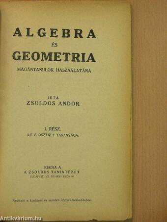 Algebra és geometria I-III.