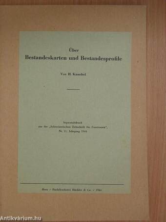 Über Bestandeskarten und Bestandesprofile 1944.