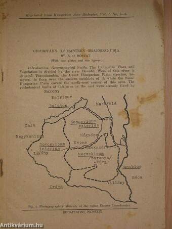 Geobotany of Eastern Transdanubia 1949.