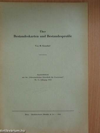 Über Bestandeskarten und Bestandesprofile 1944.