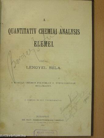 A quantitativ chemiai analysis elemei