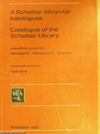 A Scheiber-könyvtár katalógusa
