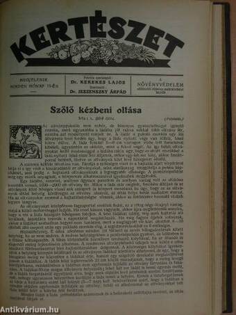 Növényvédelem 1930./Kertészet 1930. (nem teljes évfolyamok)