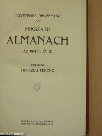 Mikszáth Almanach az 1914-ik évre