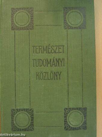 Természettudományi Közlöny 1920. január-december/Pótfüzetek a Termézettudományi Közlönyhöz 1920. január-december