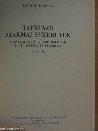 Tapétázó szakmai ismeretek