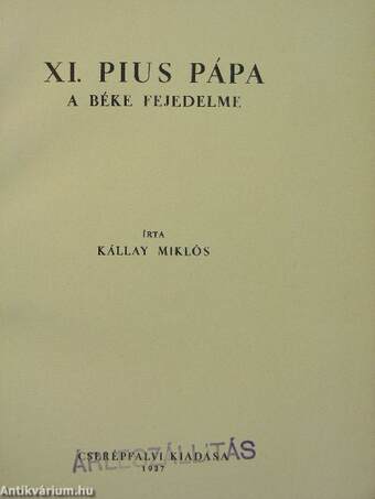 XI. Pius pápa