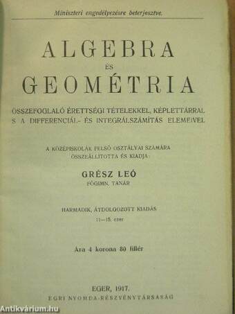 Algebra és geométria