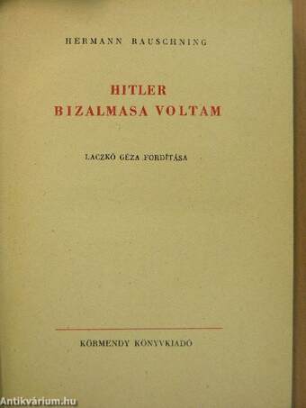 Hitler bizalmasa voltam