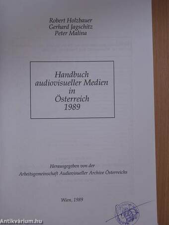 Handbuch audiovisueller Medien in Österreich 1989