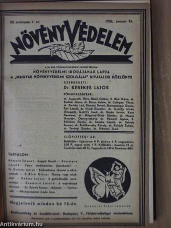 Növényvédelem 1936. január-december