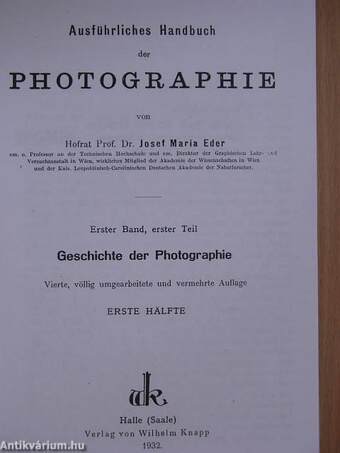 Geschichte der Photographie I-II.