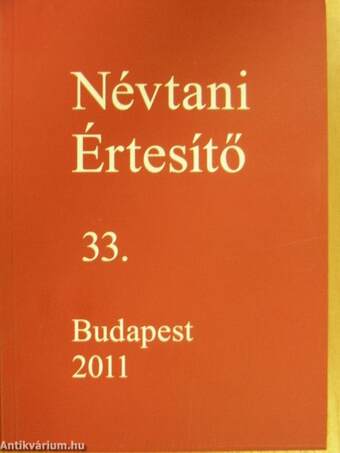 Névtani Értesítő 33.