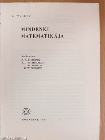 Mindenki matematikája