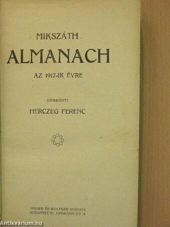 Mikszáth Almanach az 1917-ik évre