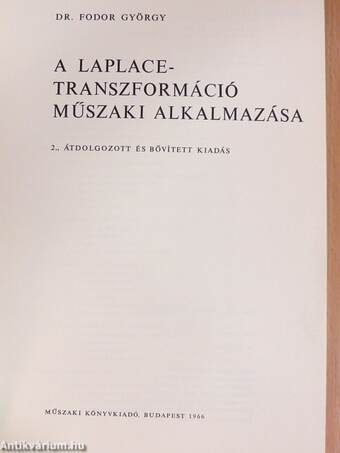 A Laplace-transzformáció műszaki alkalmazása