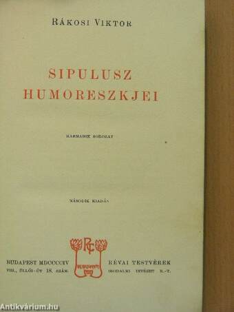 Sipulusz humoreszkjei III.