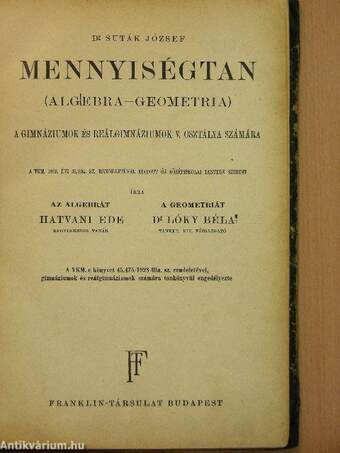 Mennyiségtan V.