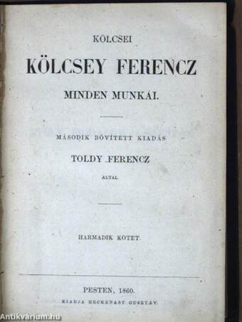 Kölcsei Kölcsey Ferencz minden munkái 3-4.