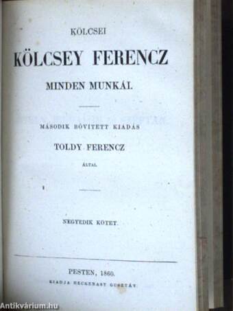 Kölcsei Kölcsey Ferencz minden munkái 3-4.