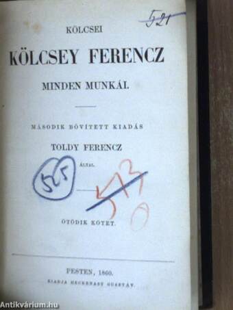 Kölcsei Kölcsey Ferencz minden munkái 5-6.