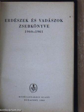 Erdészek és vadászok zsebkönyve 1960-1961