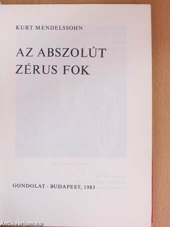 Az abszolút zérus fok