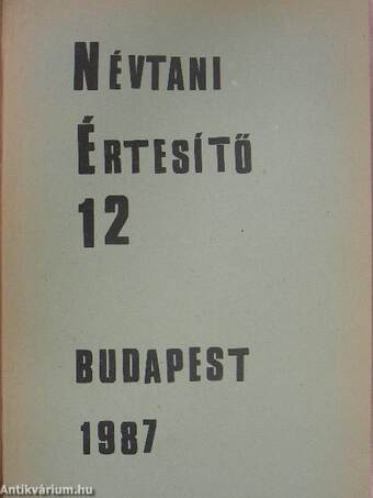 Névtani Értesítő 12.