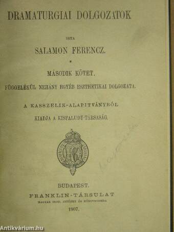 Dramaturgiai dolgozatok II.