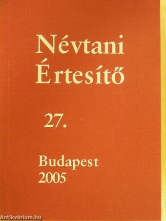 Névtani értesítő 27.